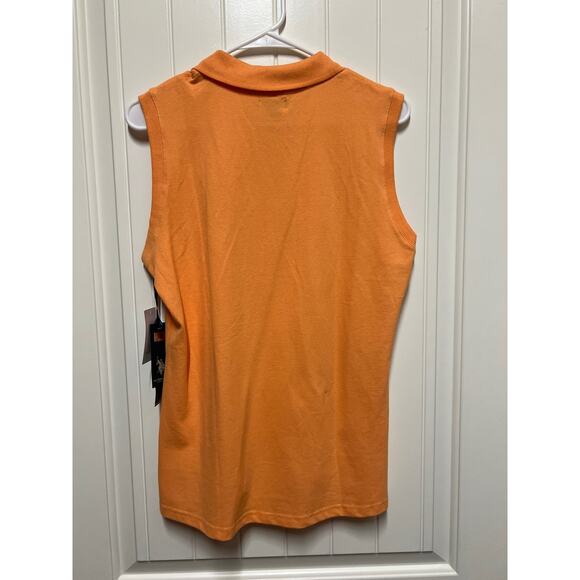 US Polo Assn Polo Tank top Orange Womens Large NWT - Picture 4 of 4